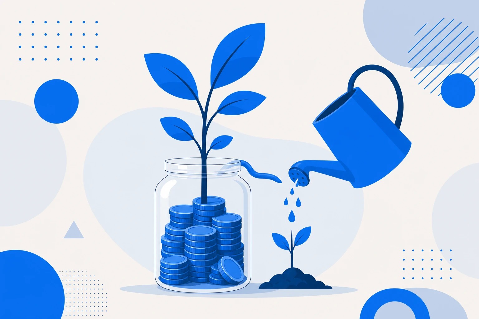 Ilustração de bootstrapping: uma empresa crescendo a partir da própria receita, sem aporte externo.