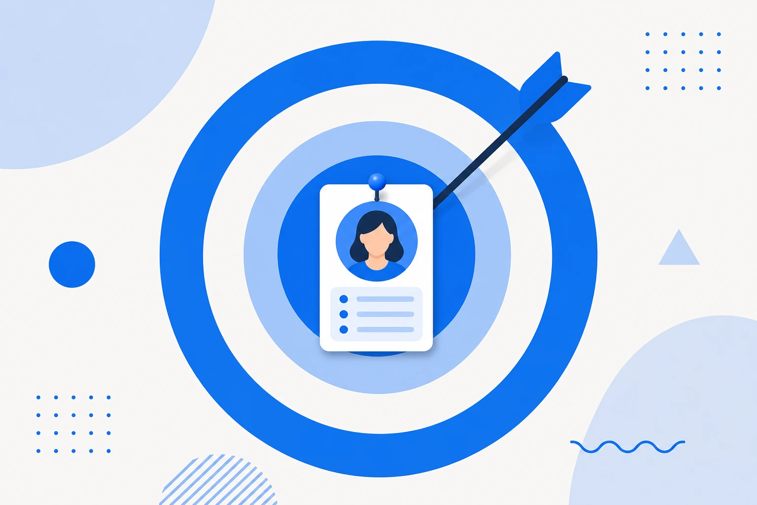 Ilustração do perfil de cliente ideal: um alvo destacando o tipo de empresa que mais se beneficia do produto.