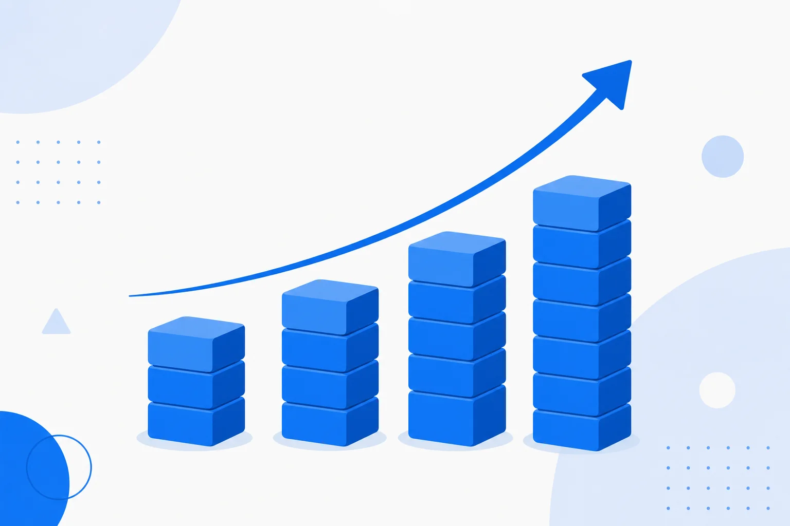 Ilustração de retenção líquida de receita: uma base de clientes que cresce sozinha com uma seta de expansão composta.