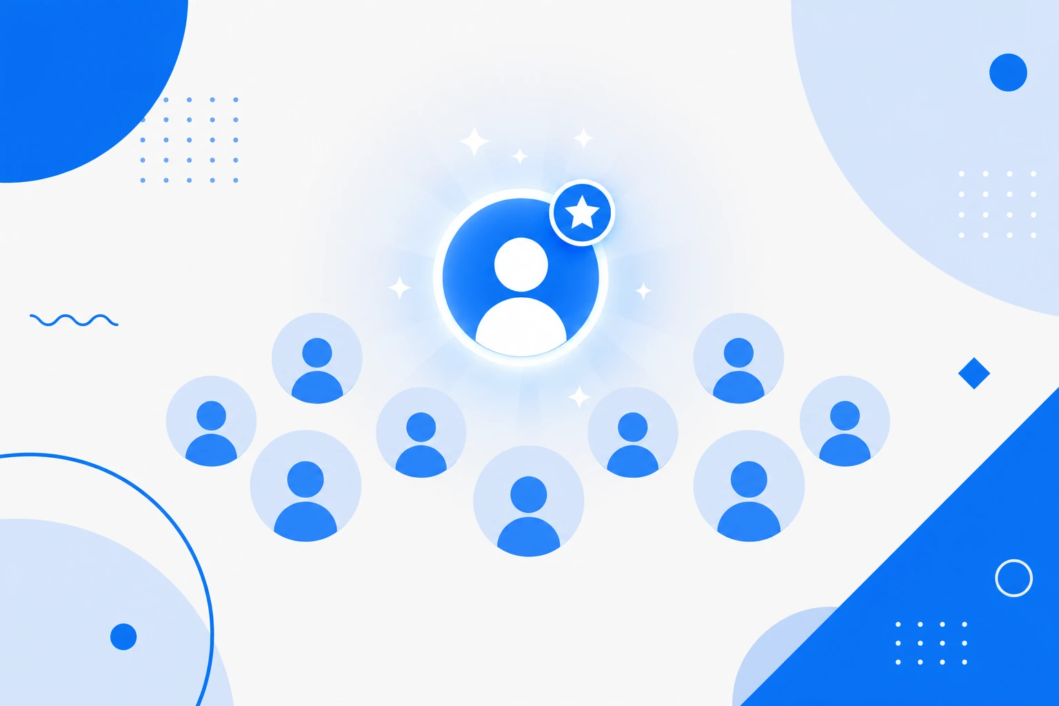 Ilustração de power users: uma fração pequena de usuários em destaque respondendo pela maior parte da atividade de um produto.