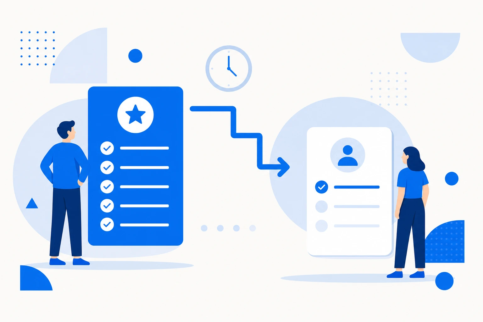 Ilustração de um reverse trial: o usuário começa no plano pago completo e, ao fim do período, desce para o plano gratuito.