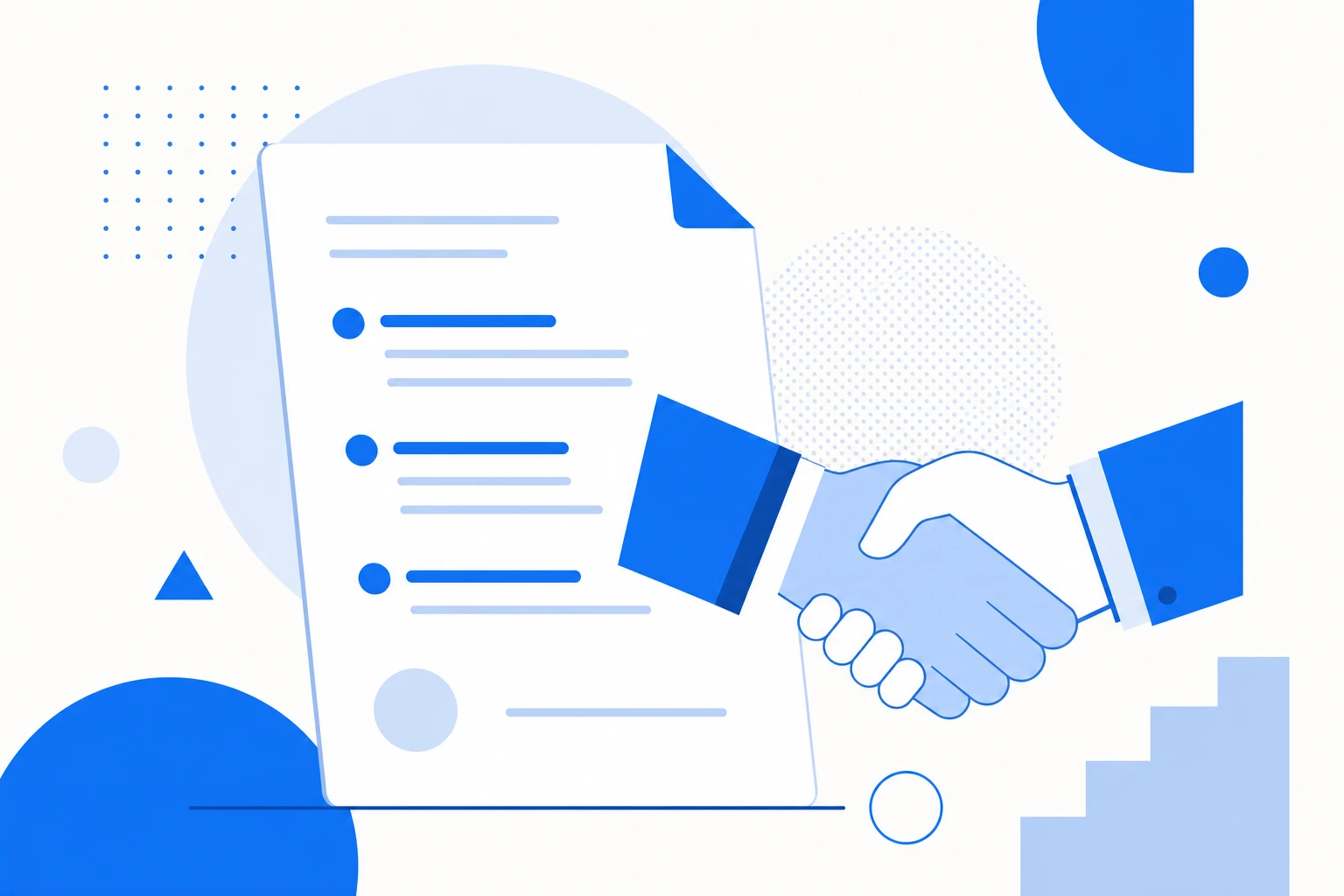 Ilustração de um term sheet sobre a mesa de negociação entre fundadores e investidores, com as principais cláusulas em destaque.