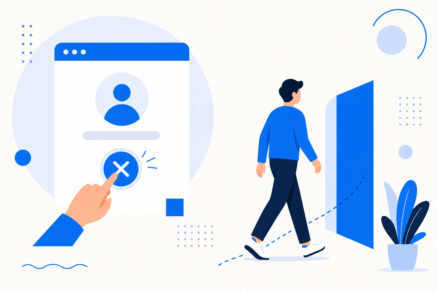 Ilustração de churn voluntário: um cliente que decide ativamente cancelar a assinatura.